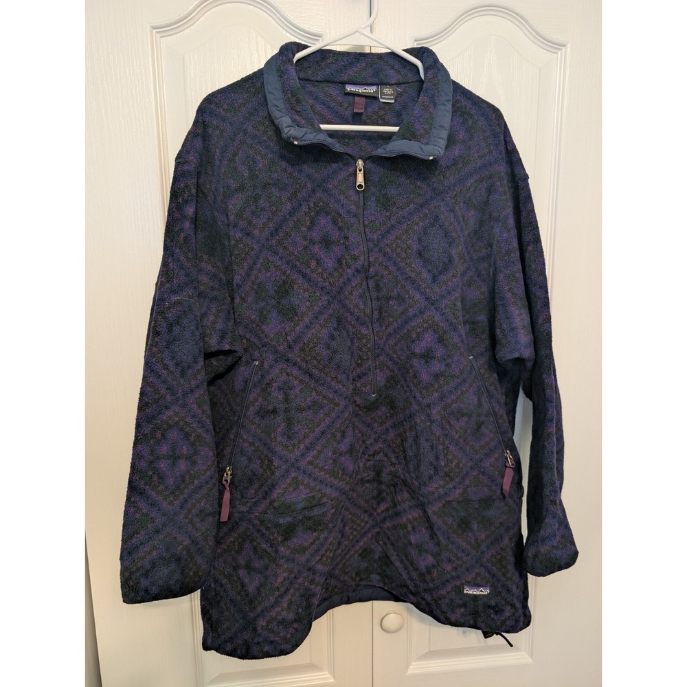 Vintage 1990's Patagonia Men's Aztec Tribal 1/4-Zip Pullover Fleece USA Large